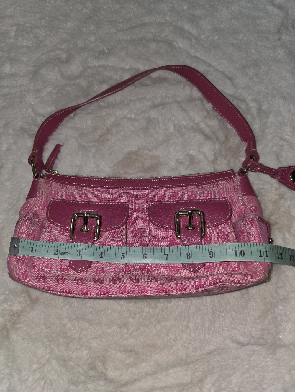 Dooney and Bourke Pink Y2K Monogram Vintage Shoulder Bag - Picture 10 of 12